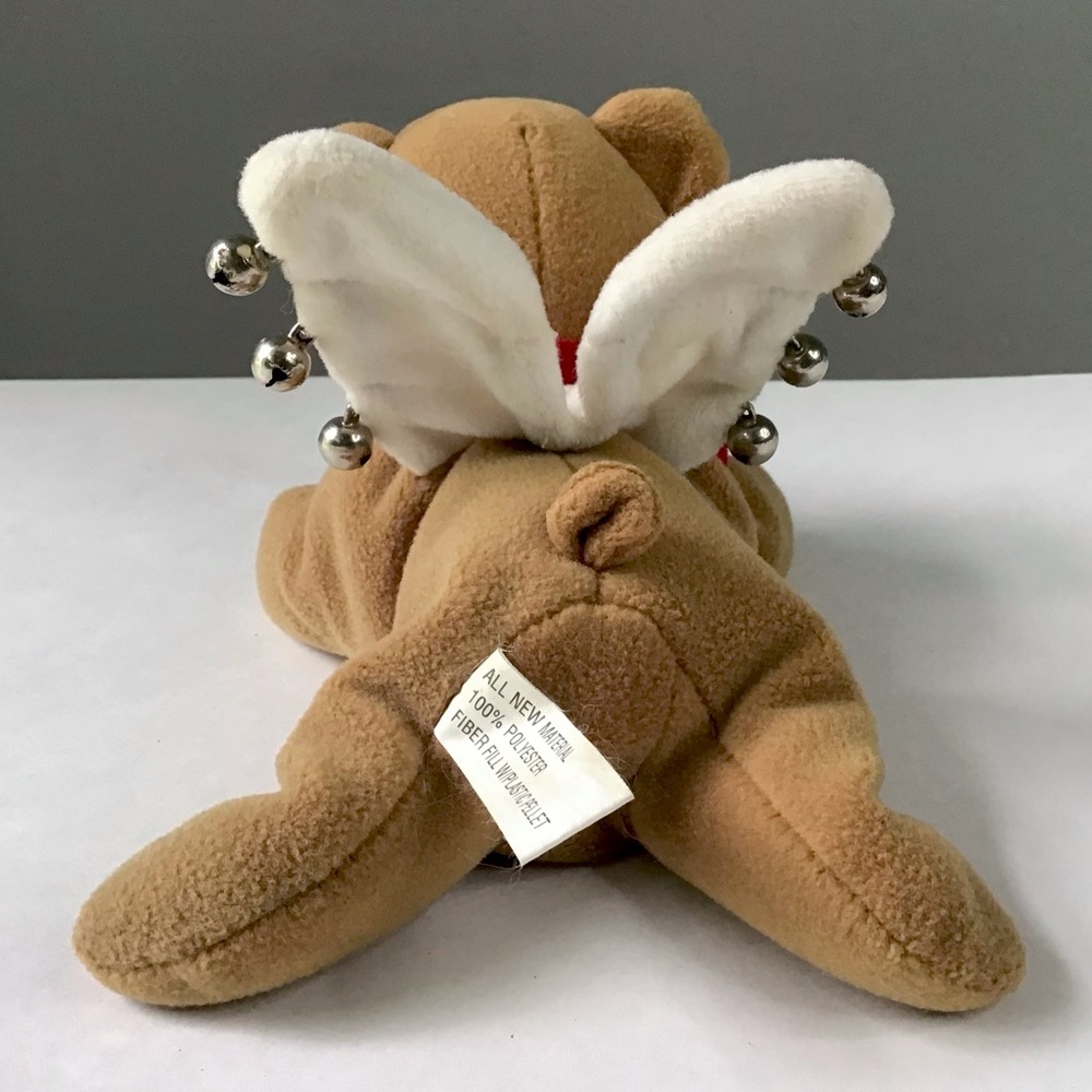 Vintage Angel Bear Plush 7” Stuffed Animal Wings Christmas Jingle Bells Weighted - Picture 4 of 12